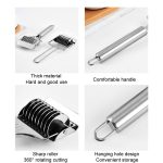 Edelstahl-Rollen-Nudelschneider, Küchen-Gemüse-Zwiebel- und Knoblauch-Schneidwerkzeuge, SJ-13 – Bild 4