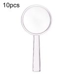 10 Stück 3-fache Lupe aus Kunststoff, transparent, integrierte Hand-HD-Kinderspielzeug-Lupe, 40mm, 28mm
