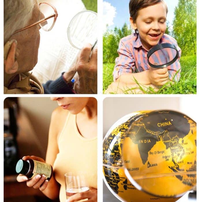 4 Stück 40 mm 3-fache Kunststoff-Acryllinse, Kinder-Lehrlupe, Farbgriff-Lupe, Farbe, zufällige Lieferung – Bild 7