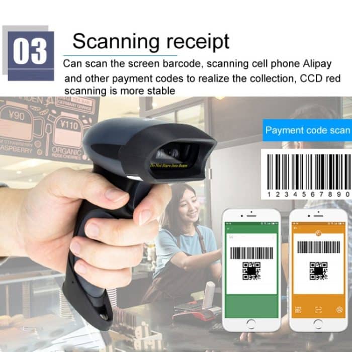 NETUM eindimensionaler, selbsterkennender Code-Kehrer, tragbares mobiles Rotlicht-Scangerät, Wired, Wireless, Wired With Bracket, Wireless With Bracket – Bild 6