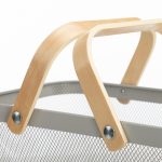 Mesh-Korb mit Holzgriff, Aufbewahrungskorb für Snacks und Obst, Square – Bild 6