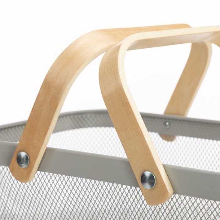 Mesh-Korb mit Holzgriff, Aufbewahrungskorb für Snacks und Obst, Square – Bild 6