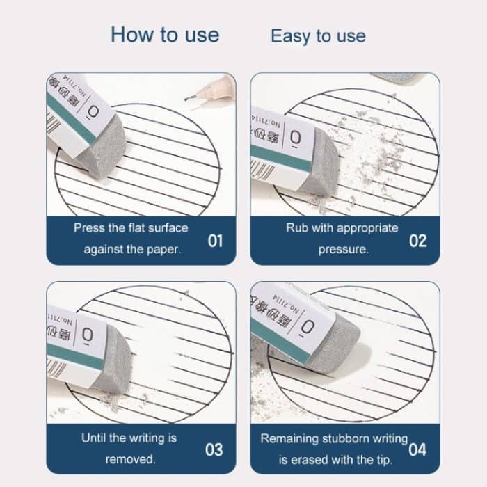 Radiergummi, radierbarer Bleistift-Neutralisierungsstift, Deli 71115 Semi-frosted, Deli 71114 Full Frosted – Bild 6