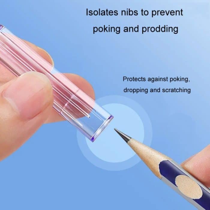 20 Stück/Beutel transparente Stiftkappen Bleistifthülsen schützende Bleistiftspitzenkappe – Bild 5
