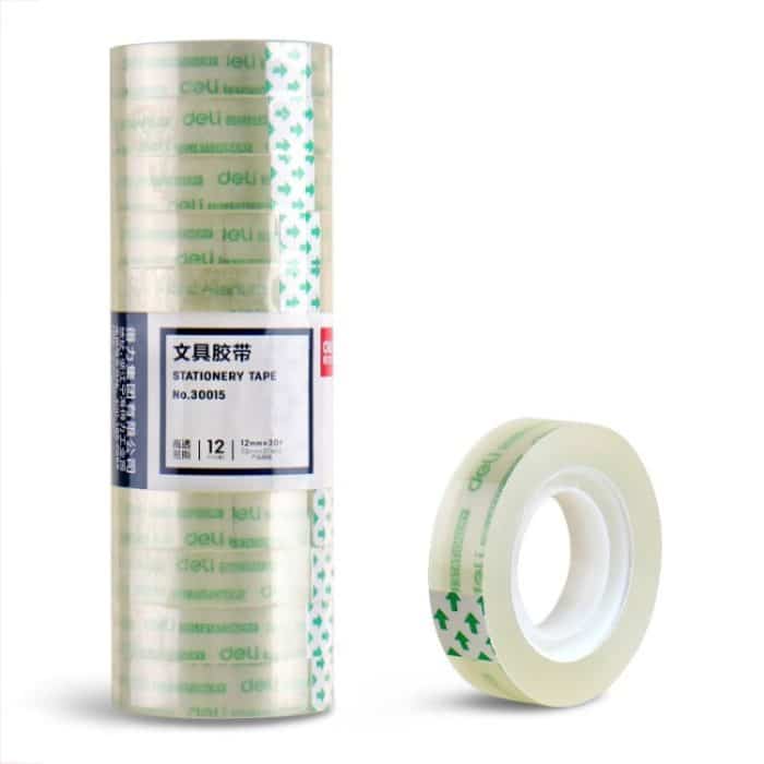 TBD0604539601.jpg Deli kleines hochviskoses transparentes Büroklebeband für Studenten und Schreibwaren, 12 Rolls Width 1.2cm x Length 27.3m, 8 Rolls Wide 1.8cm x Length 27.3m, 12 Rolls Width 1.2cm x Length 12.8m, 8 Rolls Width 1.8cm x Length 12.8m... – Bild 1