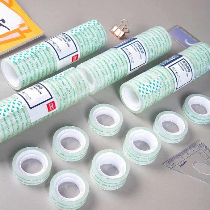Deli kleines hochviskoses transparentes Büroklebeband für Studenten und Schreibwaren, 12 Rolls Width 1.2cm x Length 27.3m, 8 Rolls Wide 1.8cm x Length 27.3m, 12 Rolls Width 1.2cm x Length 12.8m, 8 Rolls Width 1.8cm x Length 12.8m... – Bild 2