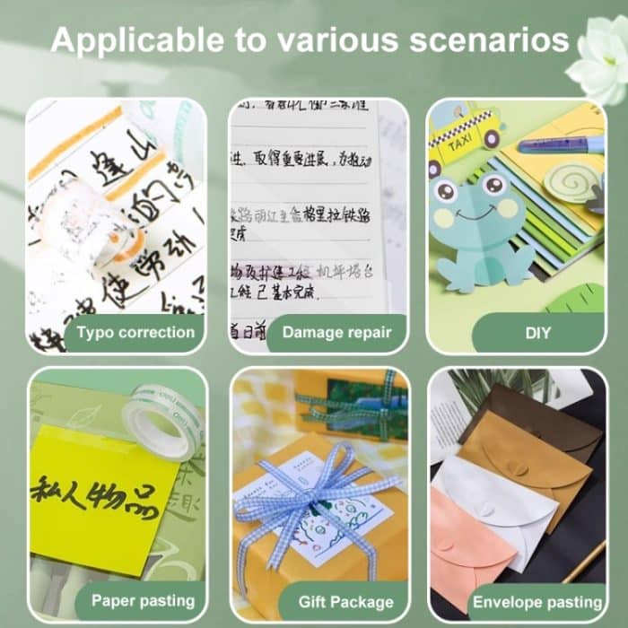 Deli kleines hochviskoses transparentes Büroklebeband für Studenten und Schreibwaren, 12 Rolls Width 1.2cm x Length 27.3m, 8 Rolls Wide 1.8cm x Length 27.3m, 12 Rolls Width 1.2cm x Length 12.8m, 8 Rolls Width 1.8cm x Length 12.8m... – Bild 6