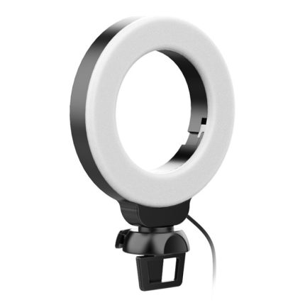 YRing48 4-Zoll 48LEDs Laptop-Kamera Videokonferenz Live Beauty Ring Fülllicht, Clip Set, Clip with Tripod