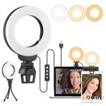 YRing48 4-Zoll 48LEDs Laptop-Kamera Videokonferenz Live Beauty Ring Fülllicht, Clip Set, Clip with Tripod – Bild 2