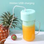 420 ml 6 Klingen Strohhalm Saftbecher USB-Aufladung Tragbare Fruchtsaftpresse Smoothie Maker – Bild 4