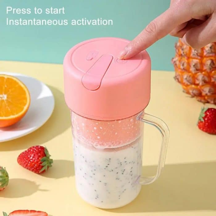 420 ml 6 Klingen Strohhalm Saftbecher USB-Aufladung Tragbare Fruchtsaftpresse Smoothie Maker – Bild 5