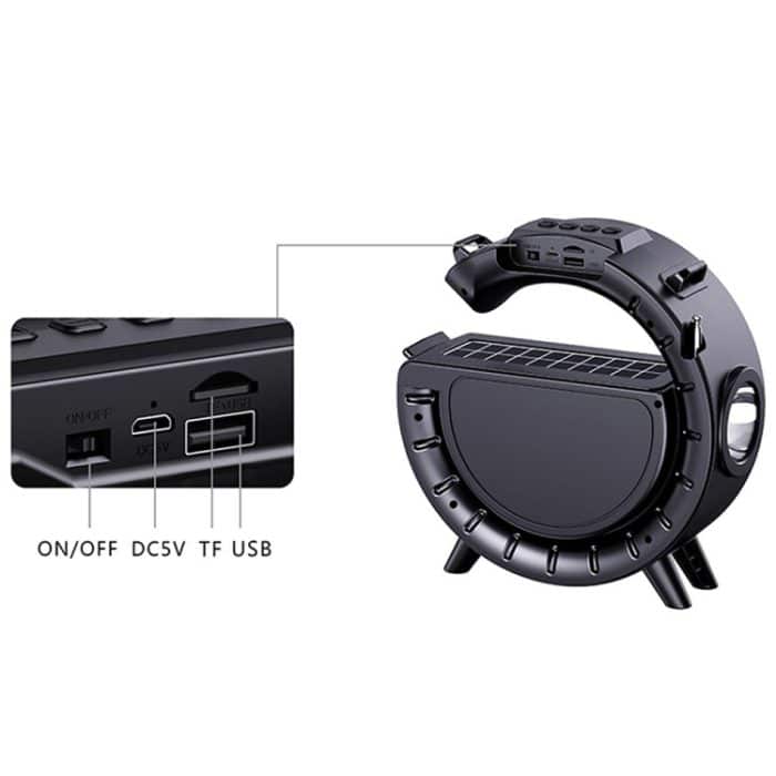 DV-800 G-förmiger, bunter Atmosphärenlicht-Taschenlampen-Solar-Wireless-Bluetooth-Lautsprecher – Bild 5