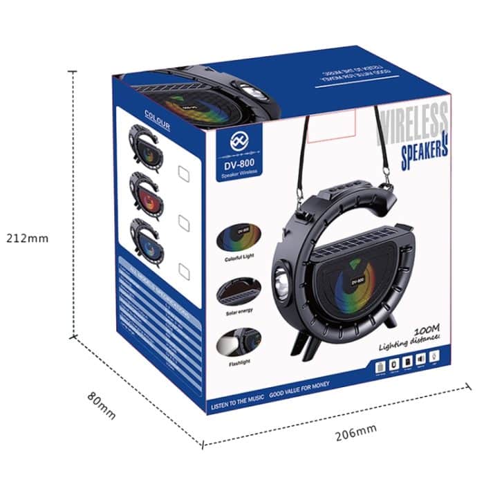 DV-800 G-förmiger, bunter Atmosphärenlicht-Taschenlampen-Solar-Wireless-Bluetooth-Lautsprecher – Bild 10