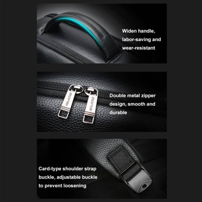 Bopai Wasserdichter Business-Laptop-Rucksack mit großem Fassungsvermögen und USB+Typ-C-Anschluss, 61-122891, 61-122631C – Bild 11
