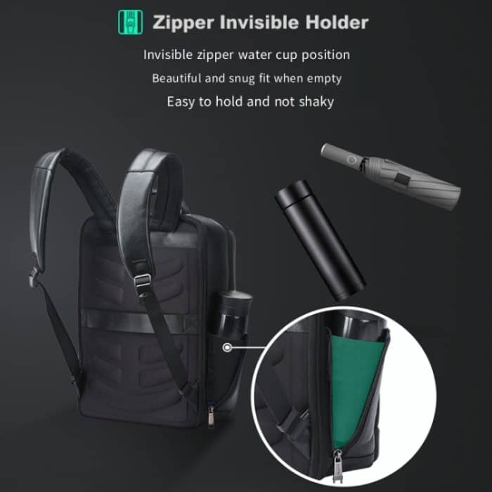 Bopai Wasserdichter Business-Laptop-Rucksack mit großem Fassungsvermögen und USB+Typ-C-Anschluss, 61-122891, 61-122631C – Bild 9