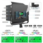 Pixel K80 RGB 45W 2600-10000K 552 LEDs Fotografie-Fülllicht-Panel-Lampe mit LCD-Display, US-Stecker, K80 RGB – Bild 7