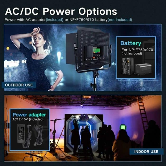 Pixel K80 RGB 45W 2600-10000K 552 LEDs Fotografie-Fülllicht-Panel-Lampe mit LCD-Display, US-Stecker, K80 RGB – Bild 9