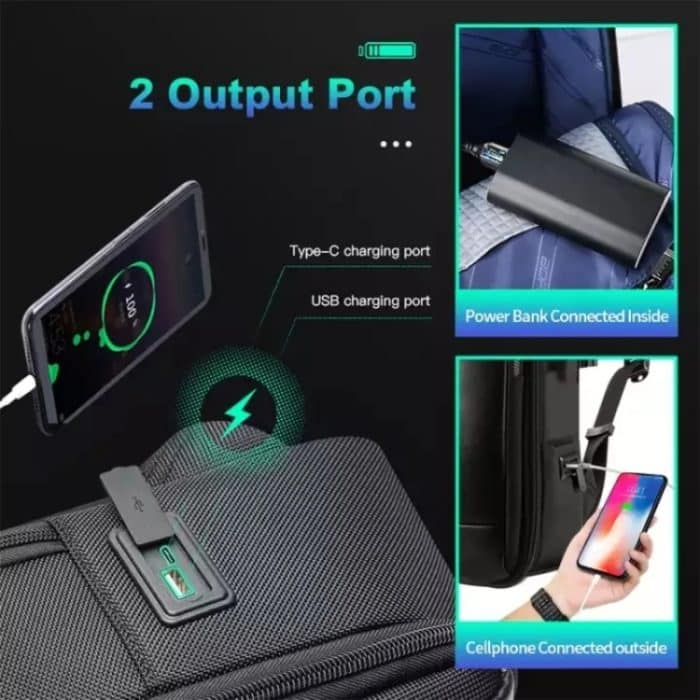 Bopai 751-006641A Diebstahlsicherer, wasserdichter Laptop-Business-Rucksack mit großem Fassungsvermögen, 751-006641A – Bild 6