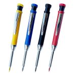Metall-Langspitze, tiefes Loch, Holzbearbeitungsstift, schnell trocknender Marker, Black Pen, Red Pen, Yellow Pen, 6pcs White Lead Core, 2pcs Black+2pcs Red+2pcs Yellow Lead Core, 3pcs Black+3pcs Red+Lead Core, 6 Colors Lead Core – Bild 3