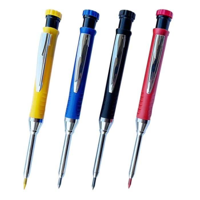 Metall-Langspitze, tiefes Loch, Holzbearbeitungsstift, schnell trocknender Marker, Black Pen, Red Pen, Yellow Pen, 6pcs White Lead Core, 2pcs Black+2pcs Red+2pcs Yellow Lead Core, 3pcs Black+3pcs Red+Lead Core, 6 Colors Lead Core – Bild 3
