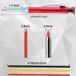 Metall-Langspitze, tiefes Loch, Holzbearbeitungsstift, schnell trocknender Marker, Black Pen, Red Pen, Yellow Pen, 6pcs White Lead Core, 2pcs Black+2pcs Red+2pcs Yellow Lead Core, 3pcs Black+3pcs Red+Lead Core, 6 Colors Lead Core – Bild 6