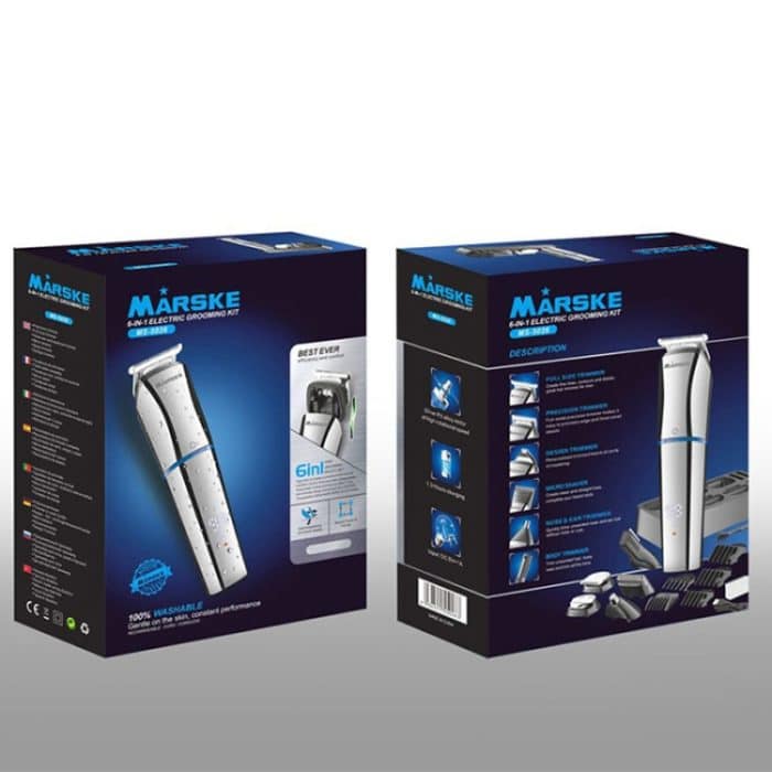 MARSKE 6-in-1-Haarschneider-Pflegeset, wiederaufladbarer Rasierer, schnitzender Nasenhaarschneider, EU Plug, US Plug – Bild 7