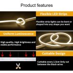 LIXINCORDA 2m 5V USB Touch Control LED-Lichtleiste Flexibler Neon-Silikon-Softstreifen, USB Touch Control (Pink), USB Touch Control (Warm White), USB Touch Control (Blue) – Bild 8