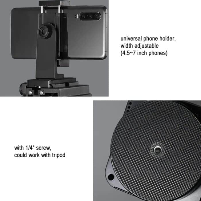 ZIFON YT-1000 Elektrischer Gimbal, 360-Grad-Panorama-Fernbedienung, Handy-Aufnahme, Dual-Achsen-DSLR-Kamera, Live-Stabilisator, YT-1000 – Bild 7