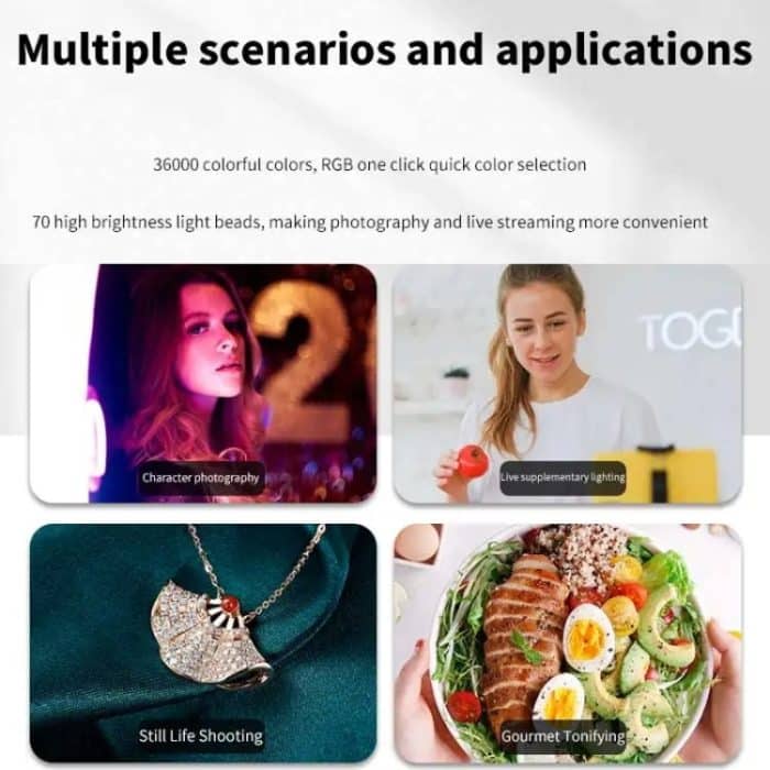 Live-Fülllicht, tragbares kleines Taschenlicht, Umgebungsfoto-Handfotografie-Beleuchtung, W70 – Bild 8