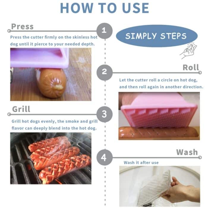 Hot Dog Slicer Cutter Wurst Kunststoff Slicer für BBQ Outdoor Camping – Bild 5