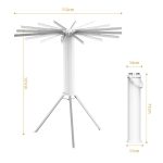 Kostenlose Installation, Boden-Wäscheständer, Balkon, faltbar, Oktopus, zum Aufhängen, Wäscheleine, Wood Pole, Aluminum Pole – Bild 3