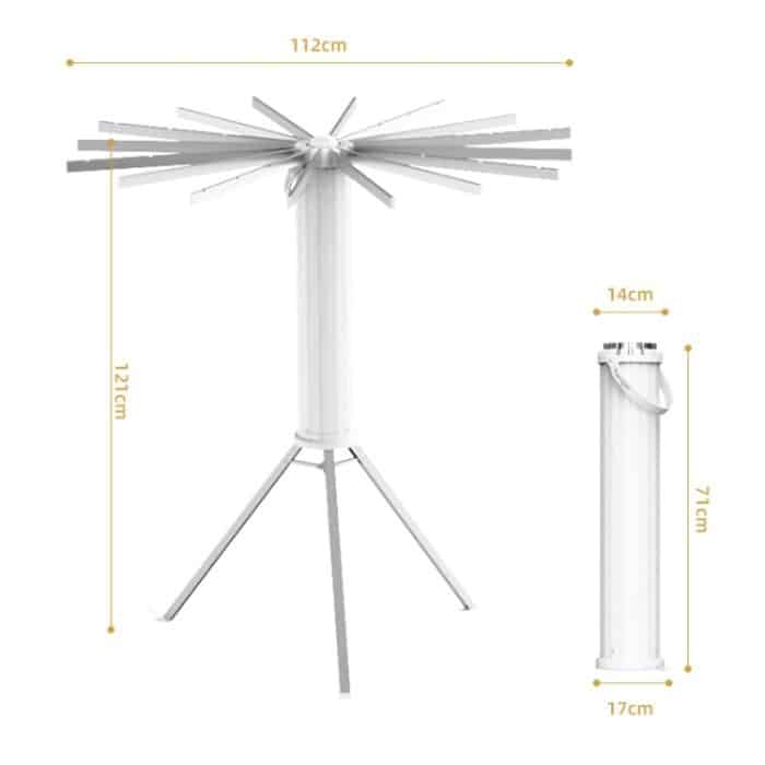 Kostenlose Installation, Boden-Wäscheständer, Balkon, faltbar, Oktopus, zum Aufhängen, Wäscheleine, Wood Pole, Aluminum Pole – Bild 3