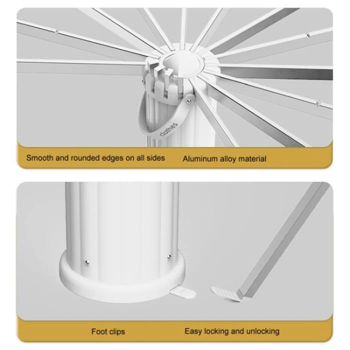 Kostenlose Installation, Boden-Wäscheständer, Balkon, faltbar, Oktopus, zum Aufhängen, Wäscheleine, Wood Pole, Aluminum Pole – Bild 7