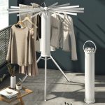 Kostenlose Installation, Boden-Wäscheständer, Balkon, faltbar, Oktopus, zum Aufhängen, Wäscheleine, Wood Pole, Aluminum Pole – Bild 9