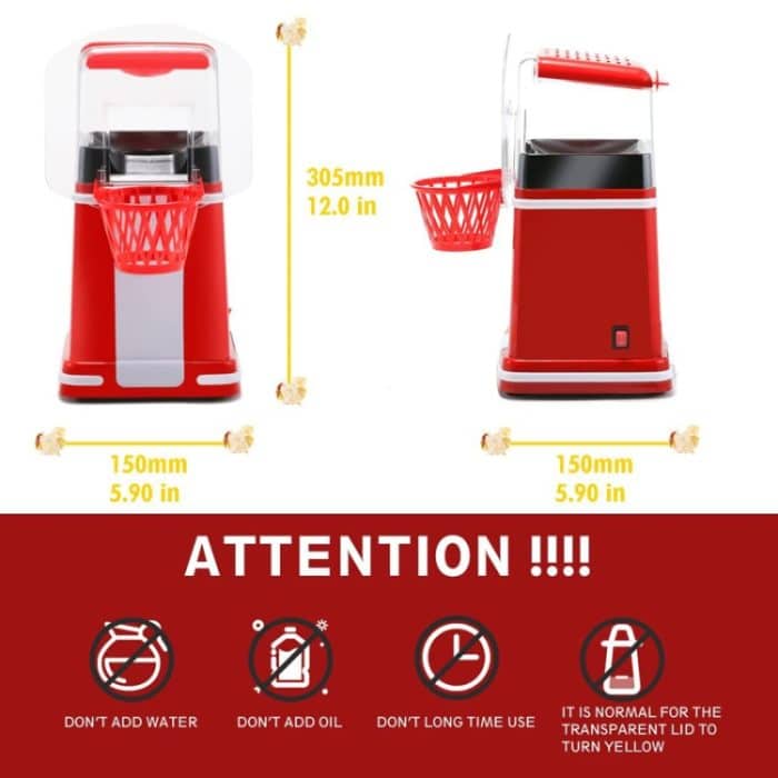1200 W Korb-Popcornmaschine, elektrischer automatischer Mais-Popper, 220V EU Plug, 110V US Plug, 220V UK Plug, 220V AU Plug – Bild 4