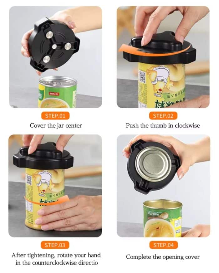 Magnetischer drehbarer Dosenöffner, tragbarer manueller Flaschenöffner für Bier und Cola – Bild 7