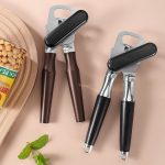 Edelstahl-Dosenöffner, multifunktionaler Flaschenöffner für die Küche, Aluminum Handle, Wood Handle – Bild 4