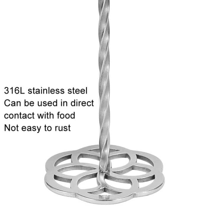 Kartoffelstampfer aus Edelstahl 316L, verdickte Taro-Stampfgeräte, Aluminum Handle, Wooden Handle – Bild 3