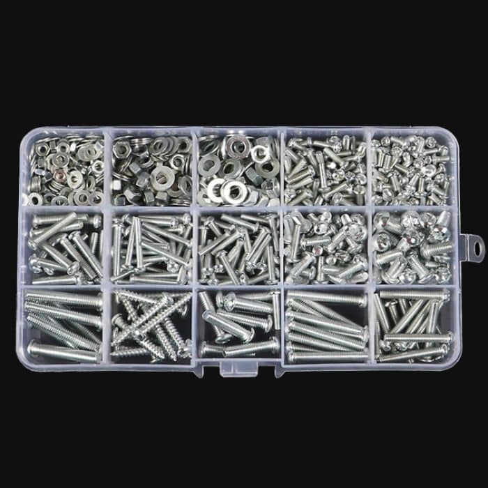 Schrauben, Muttern, Unterlegscheiben, selbstschneidendes Schraubenset, Set B 18 Types 15 Cells, Set C 24 Types 24 Cells, Set D 24 Types 24 Cells, Set E 13 Types 10 Cells, Set F 11 Types 15 Cells, Set G 10 Types 10 Cells – Bild 1