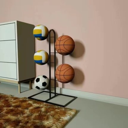 5-lagiger Basketball-Aufbewahrungsständer, Volleyball-Ständerhalter, 5 Layers Black, 5 Layers White