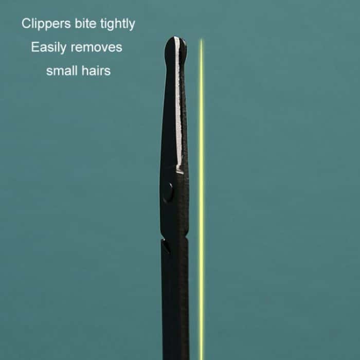 Nasenhaarschere für Männer, runde Spitze, Nasenhaartrimmer, manuelle Trimmschere, Deep Black, Bright Silver – Bild 7