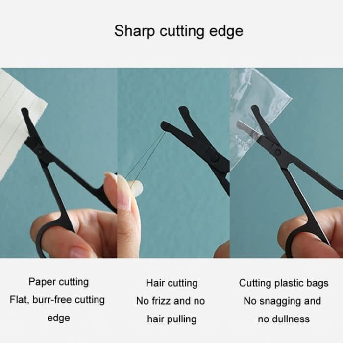 Nasenhaarschere für Männer, runde Spitze, Nasenhaartrimmer, manuelle Trimmschere, Deep Black, Bright Silver – Bild 9