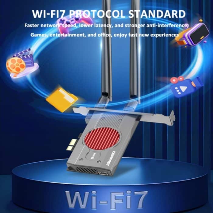 COMFAST BE200MAX 8774 Mbit/s WiFi7-Netzwerkkarte Bluetooth 5.4 Tri-Band PCIE WiFi-Empfänger – Bild 6