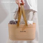 Tragbarer Waschkorb aus Silikon für Badezimmer, Abfluss, Duschregal – Bild 6