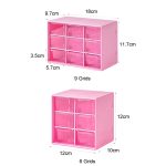 Transparent Desktop Kleine Objekte Fach Schublade Organizer Haar Zubehör Lagerung Fall, 9 Grids White, 9 Grids Rose, 9 Grids Pink, 6 Grids White, 6 Grids Rose, 6 Grids Pink – Bild 2