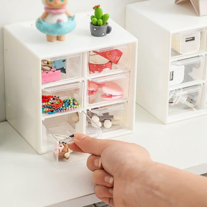 Transparent Desktop Kleine Objekte Fach Schublade Organizer Haar Zubehör Lagerung Fall, 9 Grids White, 9 Grids Rose, 9 Grids Pink, 6 Grids White, 6 Grids Rose, 6 Grids Pink – Bild 5