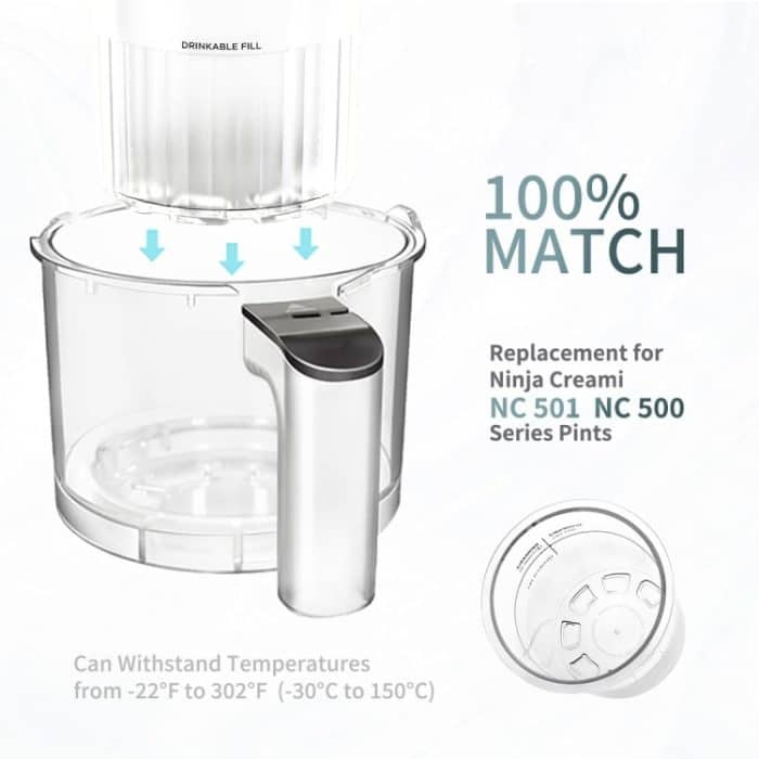 Für Ninja Creami Deluxe NC500 / NC501 4 Stück/Set 24Oz Eiscremebehälter – Bild 3