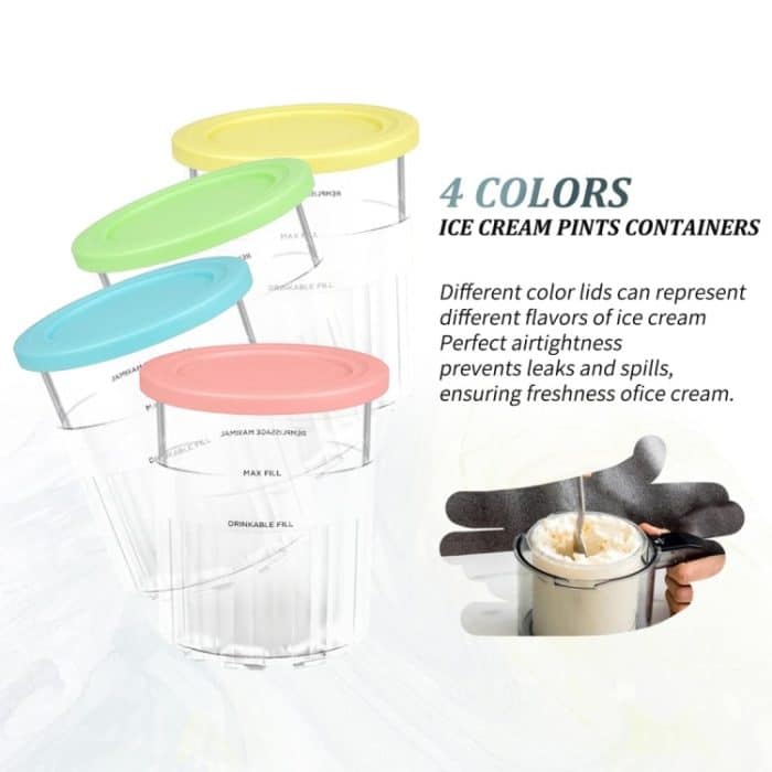 Für Ninja Creami Deluxe NC500 / NC501 4 Stück/Set 24Oz Eiscremebehälter – Bild 4