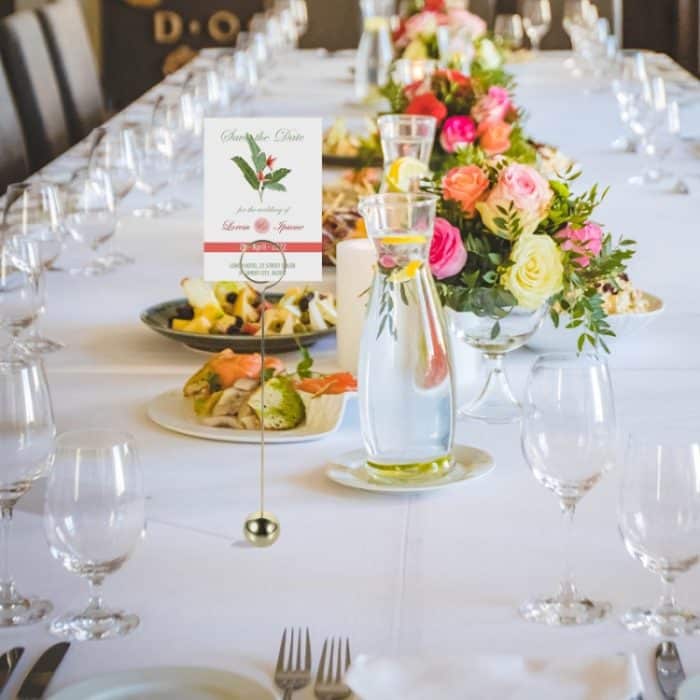 Hotel Edelstahl Tisch Nummer Platte Restaurant Hochzeit Menü Halter Anzahl Clip, Silver, Gold – Bild 6