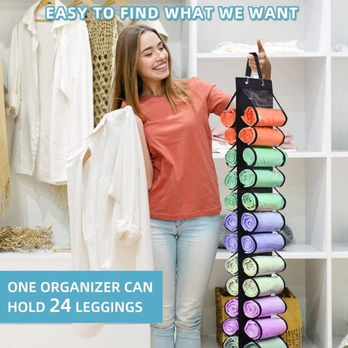 Doppelseitige 24-Gitter-Aufbewahrungstasche zum Aufhängen, Hängeaufbewahrung, Schrank hinter der Tür, Aufbewahrungsorganisator – Bild 3